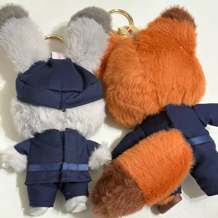 [BUNJANG] Zootopia Nick &amp; Judy Police Plush Keychains Bundle / 주토피아 닉/주디 경찰 인형키링 라부부같은 얼굴 맨질맨질 일괄판매