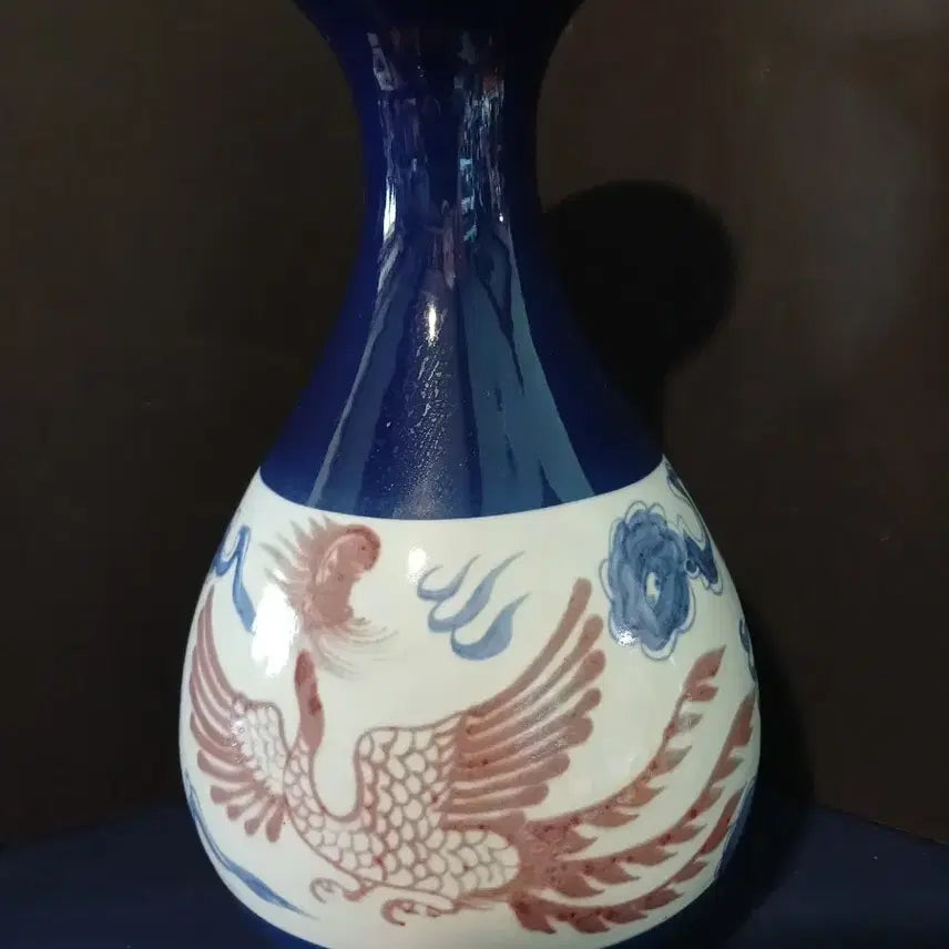 [BUNJANG] Blue and White Porcelain Vase with Phoenix Motif / 청화유리홍봉황문병