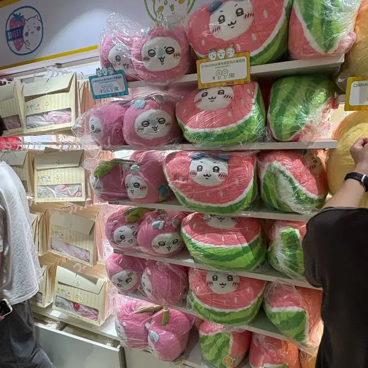 [BUNJANG] Chikawa MiniSo Giant Plush Watermelon Hachiware Limited Edition / 치이카와 미니소 중국 대왕 인형 플러피 한정 수박 하치와레