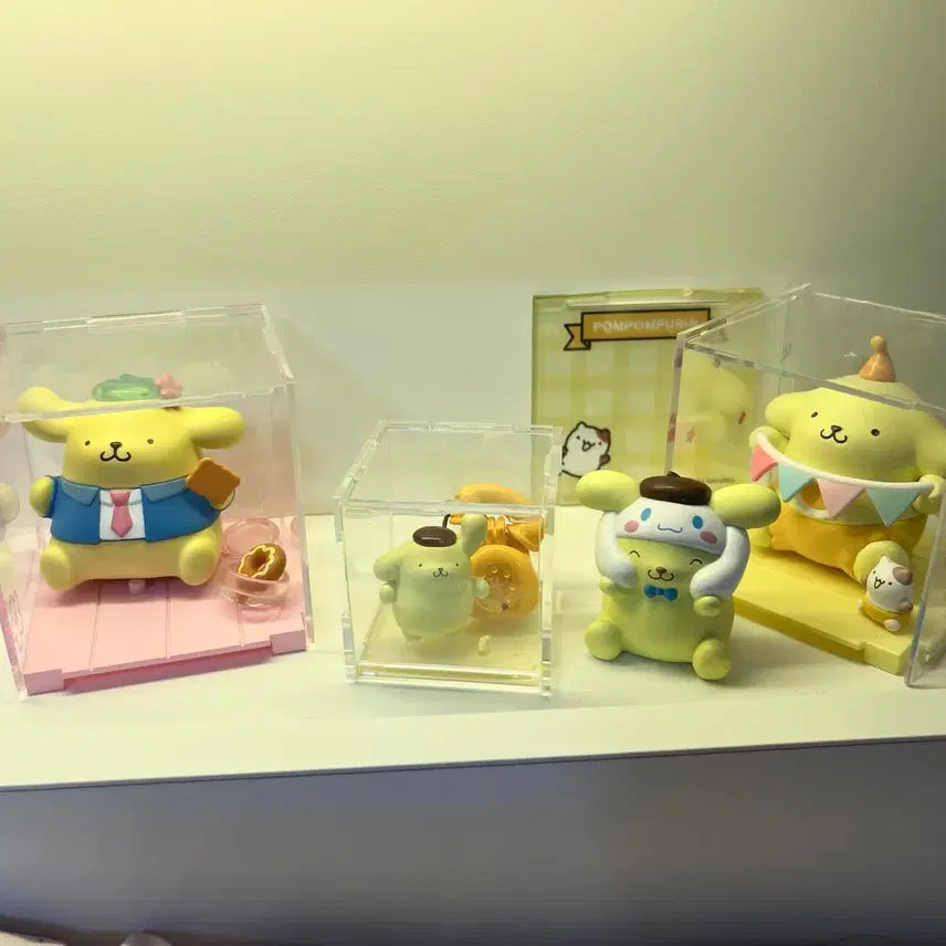 [BUNJANG] Sanrio Pompompurin Figure 4-Set Bundle / 산리오 정품 폼폼푸린 피규어 4종 일괄