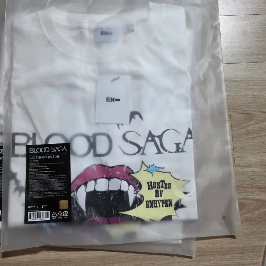 [BUNJANG] ENHYPEN White M Blood Saga T-Shirt / 엔하이픈 화이트 M 블러드 사가 반팔 티셔츠