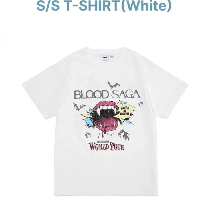 [BUNJANG] ENHYPEN White M Blood Saga T-Shirt / 엔하이픈 화이트 M 블러드 사가 반팔 티셔츠