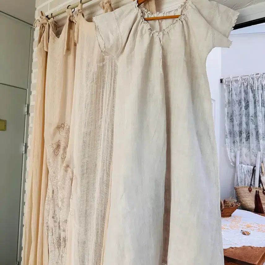 [BUNJANG] French Hemp Linen Chemise Dress / 프랑스 햄프린넨  슈미즈 드레스