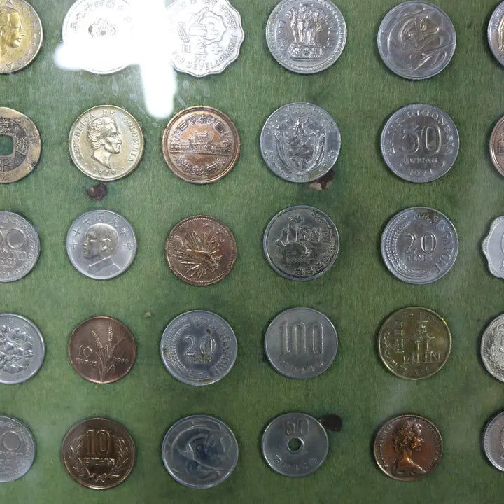 [BUNJANG] Framed Collection of 108 World Coins / 국내외 해외 각종 주화108점 액자 표구작품