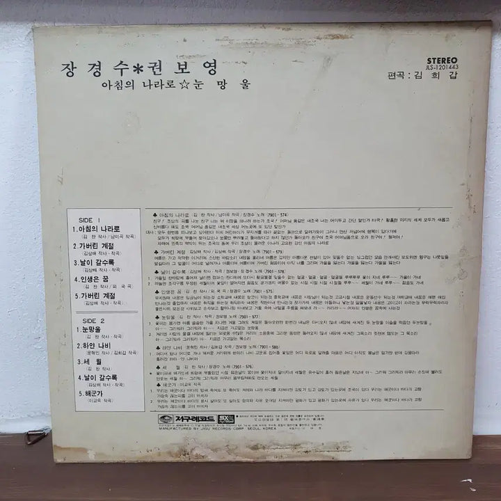[BUNJANG] Jang Kyung-soo &amp; Kwon Bo-young Narration of the Morning Land Eye Pupil LP 1979 / 장경수 권보영 아침의 나라로 눈망울 LP 1979 지구레코드