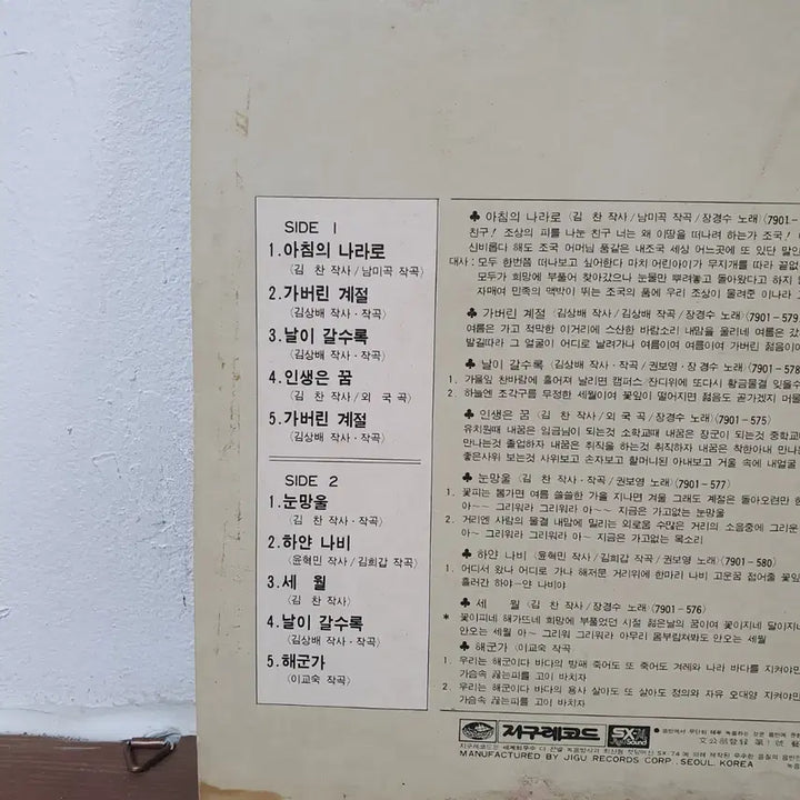 [BUNJANG] Jang Kyung-soo &amp; Kwon Bo-young Narration of the Morning Land Eye Pupil LP 1979 / 장경수 권보영 아침의 나라로 눈망울 LP 1979 지구레코드