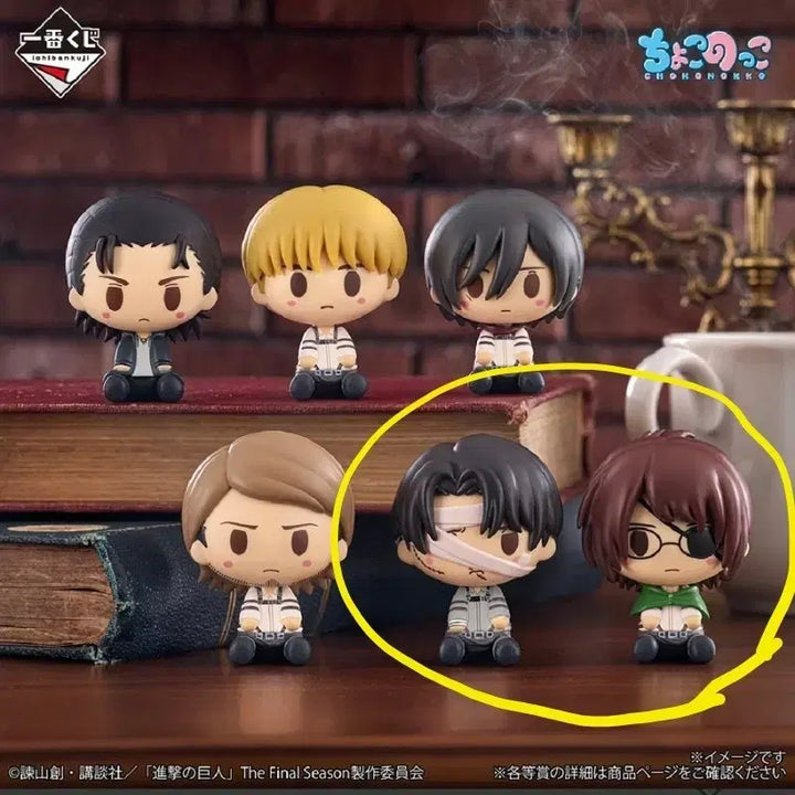 [BUNJANG] Attack on Titan Ichiban Kuji H Prize Chokonokko Figure Set (Levi &amp; Hanji) / 일괄) 진격의거인 제일복권 H상 초코노코/ 리바이 한지 피규어