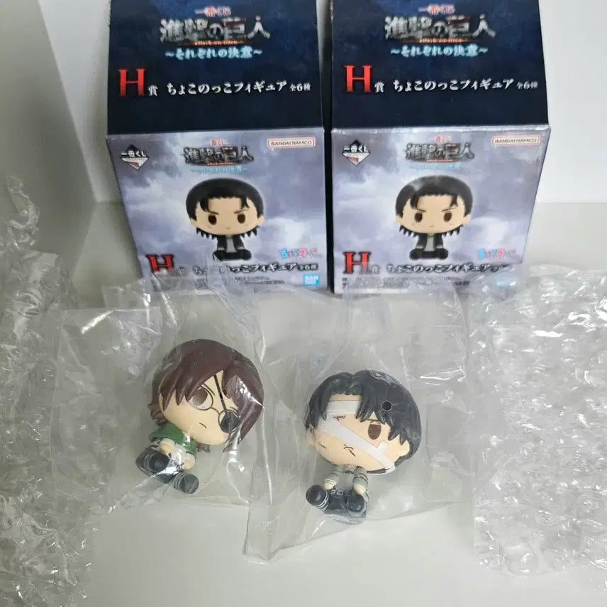 [BUNJANG] Attack on Titan Ichiban Kuji H Prize Chokonokko Figure Set (Levi &amp; Hanji) / 일괄) 진격의거인 제일복권 H상 초코노코/ 리바이 한지 피규어