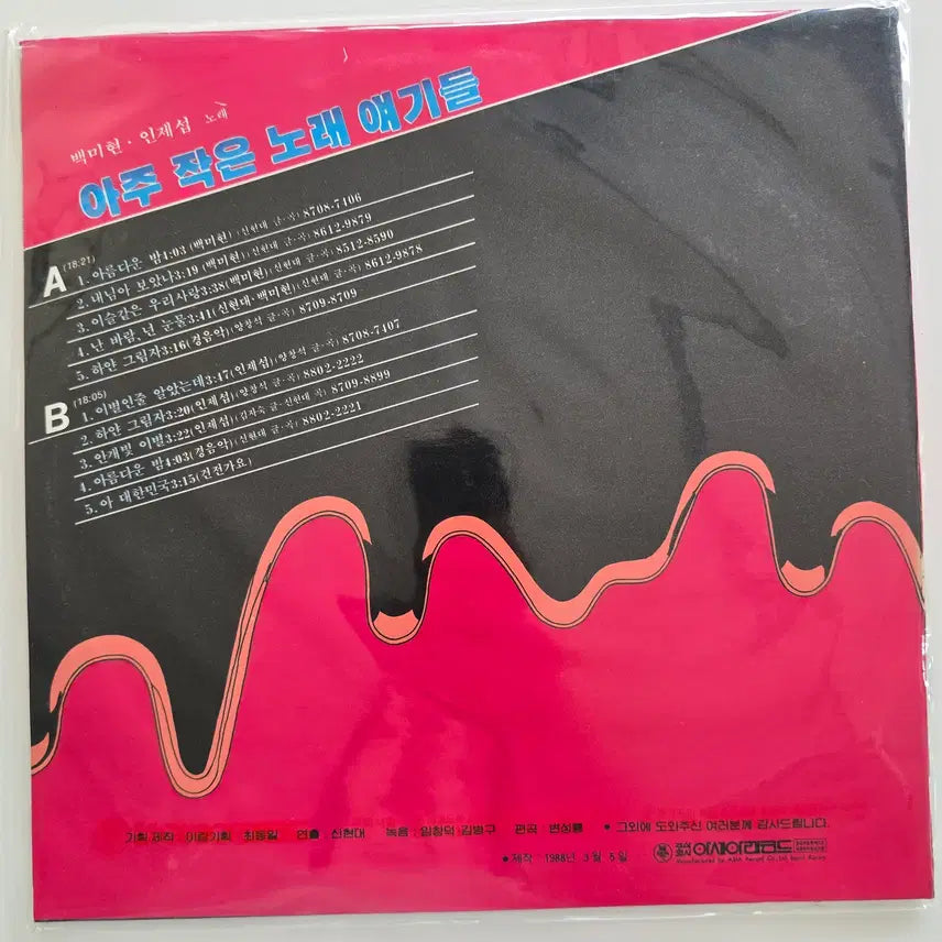 [BUNJANG] Baek Mi-hyun, In Je-seop - Ajoo Jageun Norae Iyagideul LP (Sealed) / 아주작은 노래 얘기들 LP/  백미현, 인제섭 - (난 바람, 넌 눈물 / 아름다운 밤 / 이별인줄 알았는데)/ 미개봉