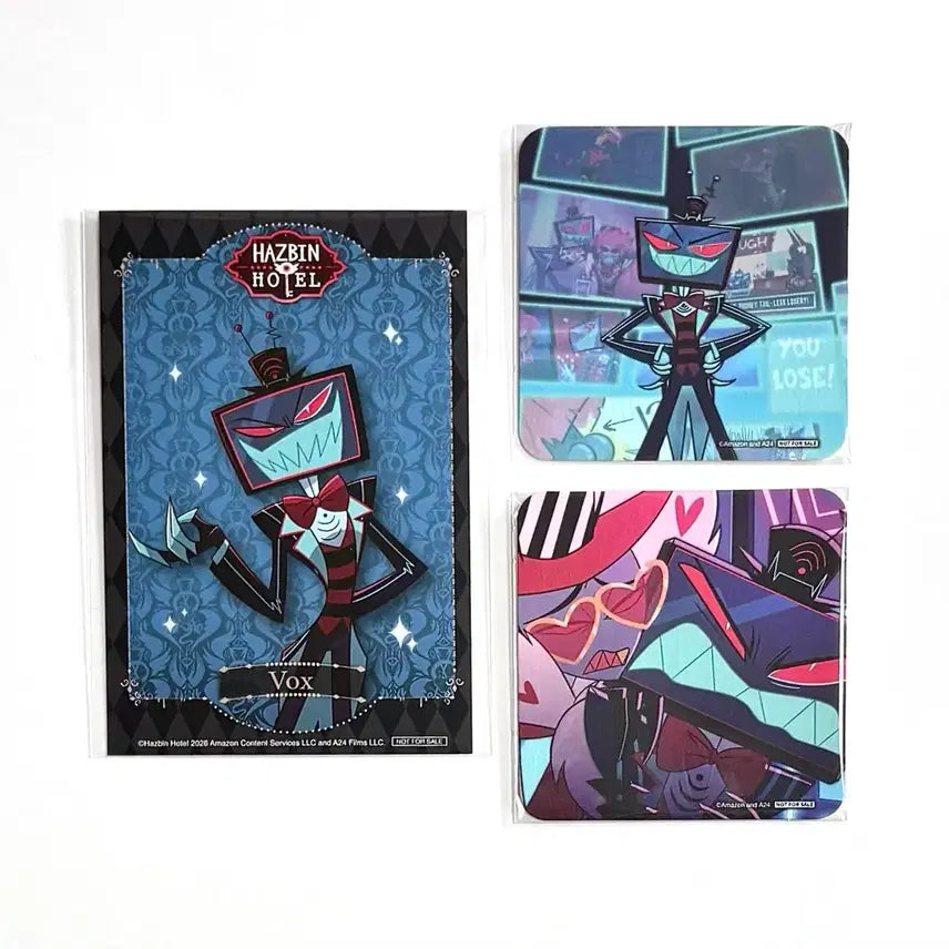 [BUNJANG] HAVE BEEN HOTEL BOX Valentino Smile Cafe POB Postcard Coaster Bundle Set / 해즈빈호텔 복스 발렌티노 스마일 카페 특전 엽서 코스터 일괄