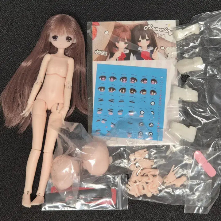 [BUNJANG] Sixth Doll Custom Decal Head and Body Set / 변신전기거리 육일돌 인형 커스텀 데칼 헤드 바디 일괄