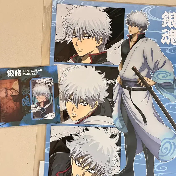 [BUNJANG] Gintoki Yoshwara Pop-up A3 Poster &amp; Lenticular Card Bundle (Gintama) / 은혼 요시와라 팝업 긴토키 일러스트 a3포스터 렌티큘러 카드 2종 일괄 미개봉