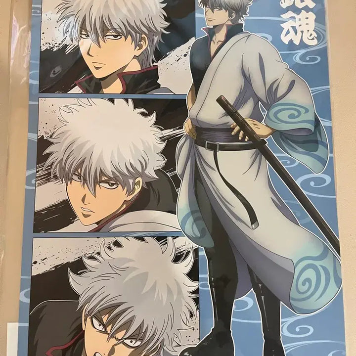 [BUNJANG] Gintoki Yoshwara Pop-up A3 Poster &amp; Lenticular Card Bundle (Gintama) / 은혼 요시와라 팝업 긴토키 일러스트 a3포스터 렌티큘러 카드 2종 일괄 미개봉