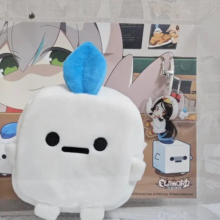[BUNJANG] Elsword Nene Chicken Collaboration Ara Acrylic Keyring + Hedgehog Pouch Set / 엘소드 네네치킨 콜라보 아라 아크릴키링+헤지호그 파우치