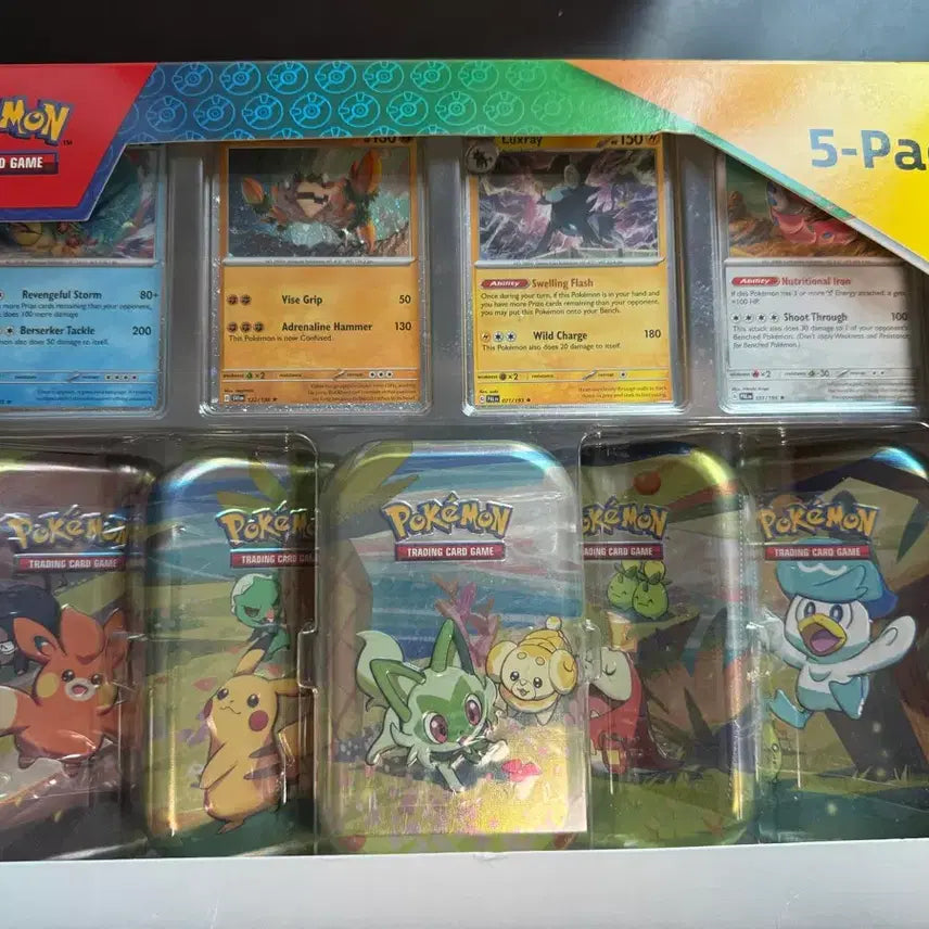 [BUNJANG] Pokemon Card 5-Pack Tin Case Set / 포켓몬 카드 5팩 틴케이스 세트