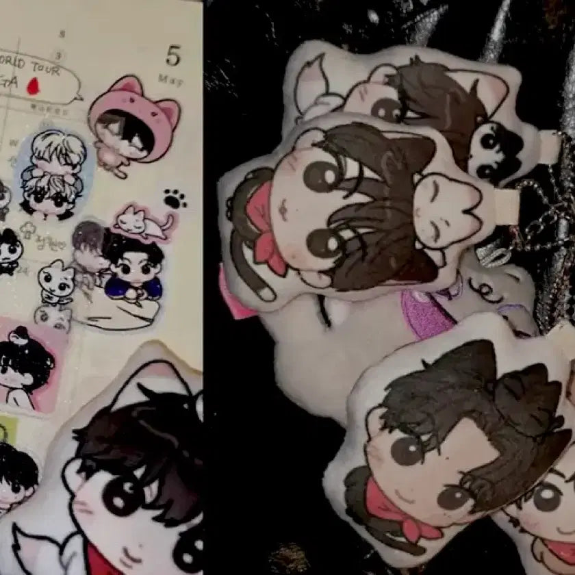 [BUNJANG] Enhypen Yang Jeong-won Kim Sun-woo Pocketz Cushion Keyring Photocard Sticker Bundle Set / 엔하이픈 쿠션 키링 포카 스티커 양도 양정원 김선우 포켓즈