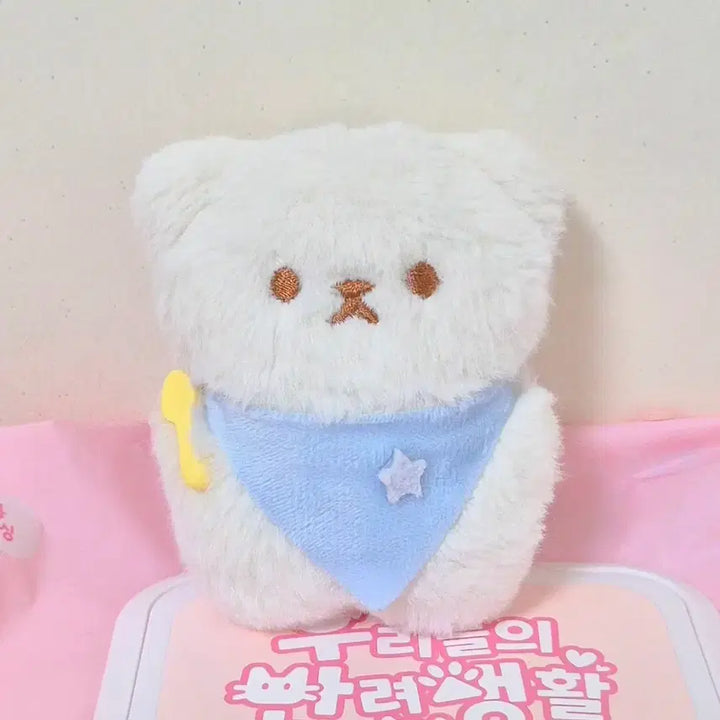 [BUNJANG] Baby Bear Doll Keyring / 하늘 별 턱받이 화이트 아이보리 아기 곰 인형 키링