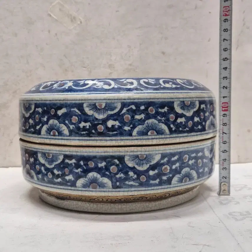 [BUNJANG] Chinese Celadon Porcelain Jar with Kylin Motif / [도자기공주골동품] 청화 기린문 유개 중국도자기 합(566번)+++ 네