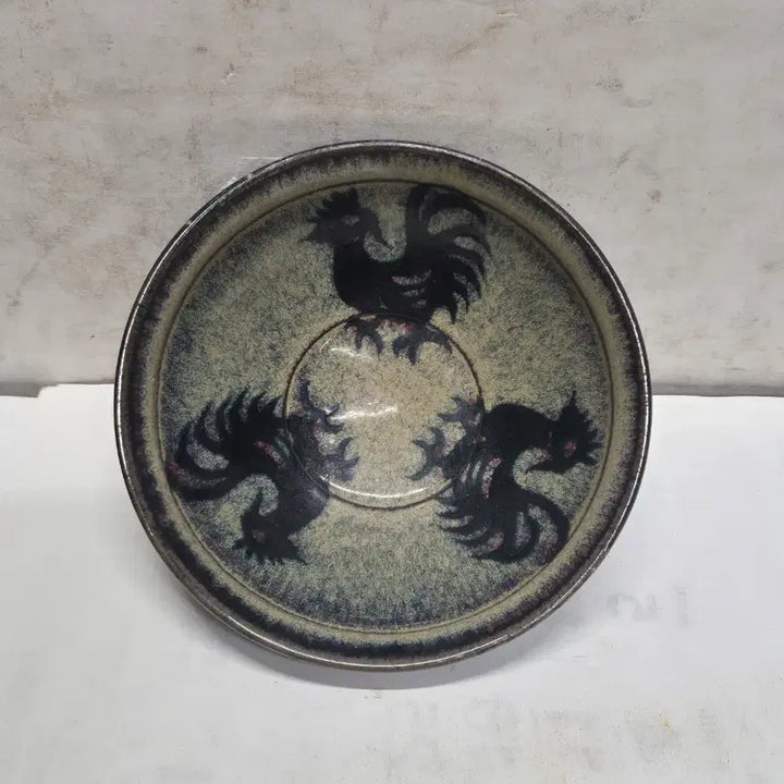 [BUNJANG] Antique Celadon Porcelain Bowl with Chicken Motif / [도자기공주골동품] 닭문양 도자기완 중국도자기 (567번)+++ 네
