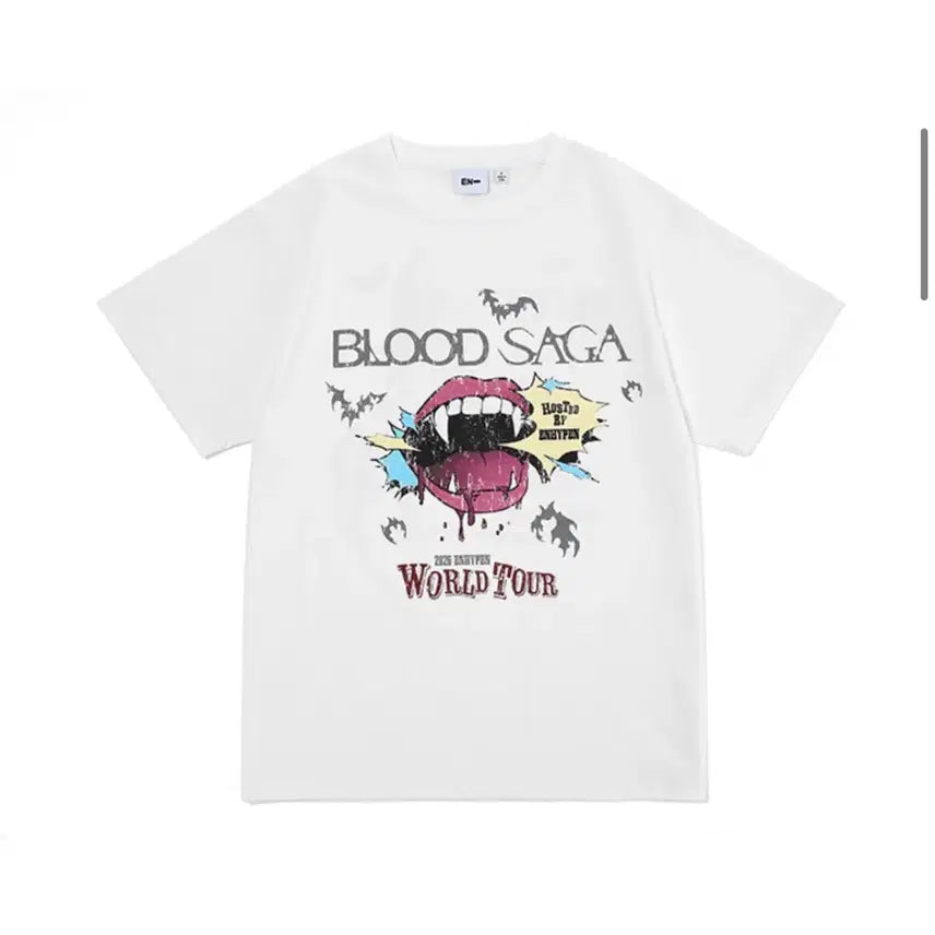 [BUNJANG] ENHYPEN Blood Sanguine T-Shirt White S / 엔하이픈 블러드사가 티셔츠 화이트 s