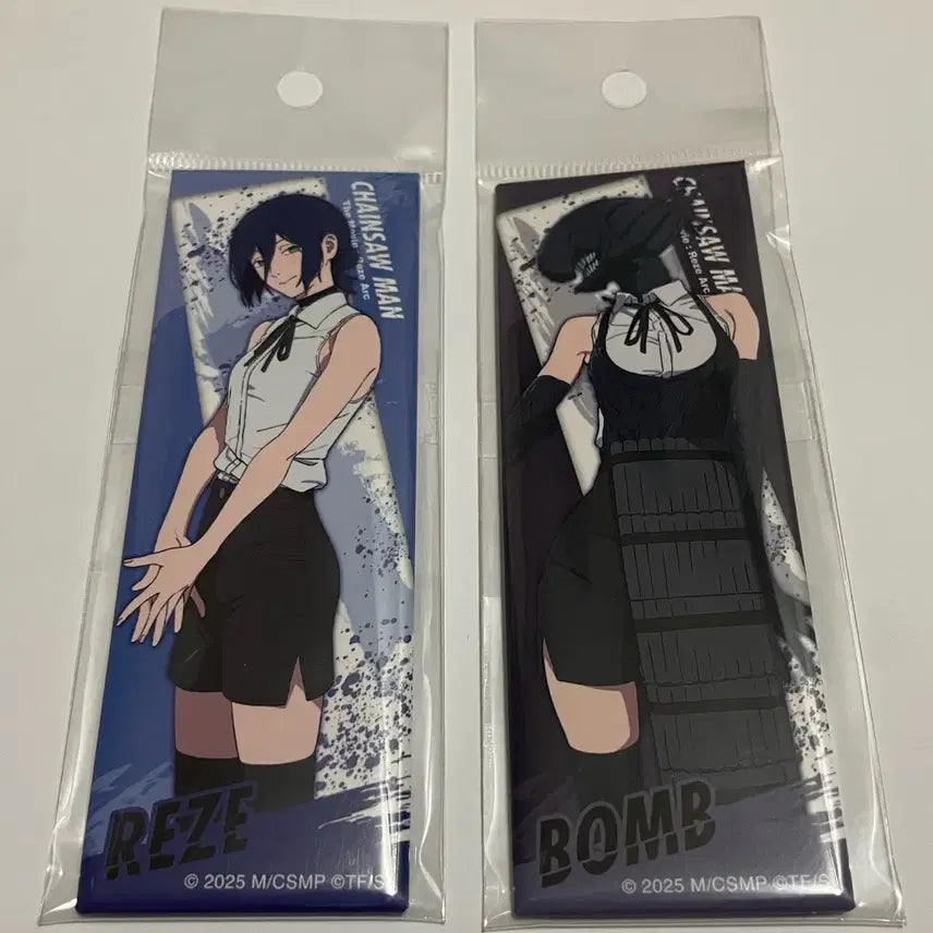 [BUNJANG] Chainsaw Man Denji &amp; Power Long Square Badge Bundle (Sealed) / 체인소맨 레제&amp;밤 롱스퀘어 뱃지 일괄 (미개봉)