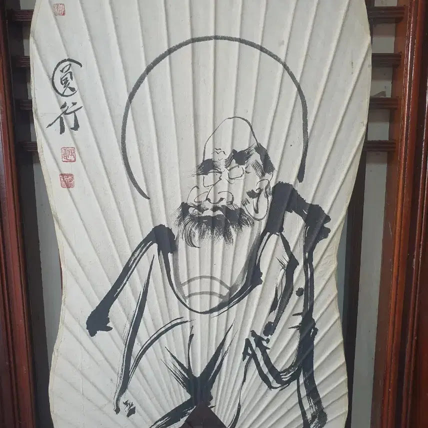 [BUNJANG] Traditional Korean Fan with Daruma Painting / 달마도 부채