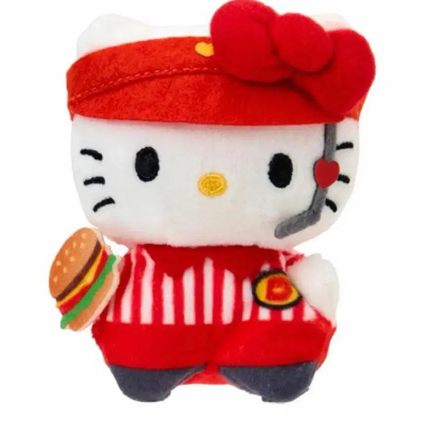 [BUNJANG] Hello Kitty Hamburger Staff Uniform Plush / 헬로키티 치마포테 햄버거 직원 유니폼 인형  소품 누이 슈퍼 큐트 어드벤처스