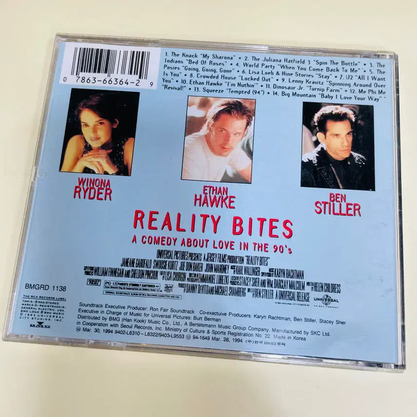 [BUNJANG] Reality Bites Original Motion Picture Soundtrack / [중고음반/CD] 위노나 라이더 청춘스케치 Reality Bites 영화음악 OST