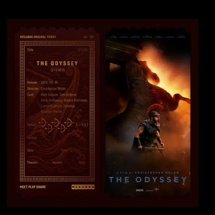 [BUNJANG] Odyssey Original Ticket + Dolby Cinema Poster (A3) Set / 2세트////오디세이 오리지널 티켓 + 돌비 시네마 포스터 (A3)