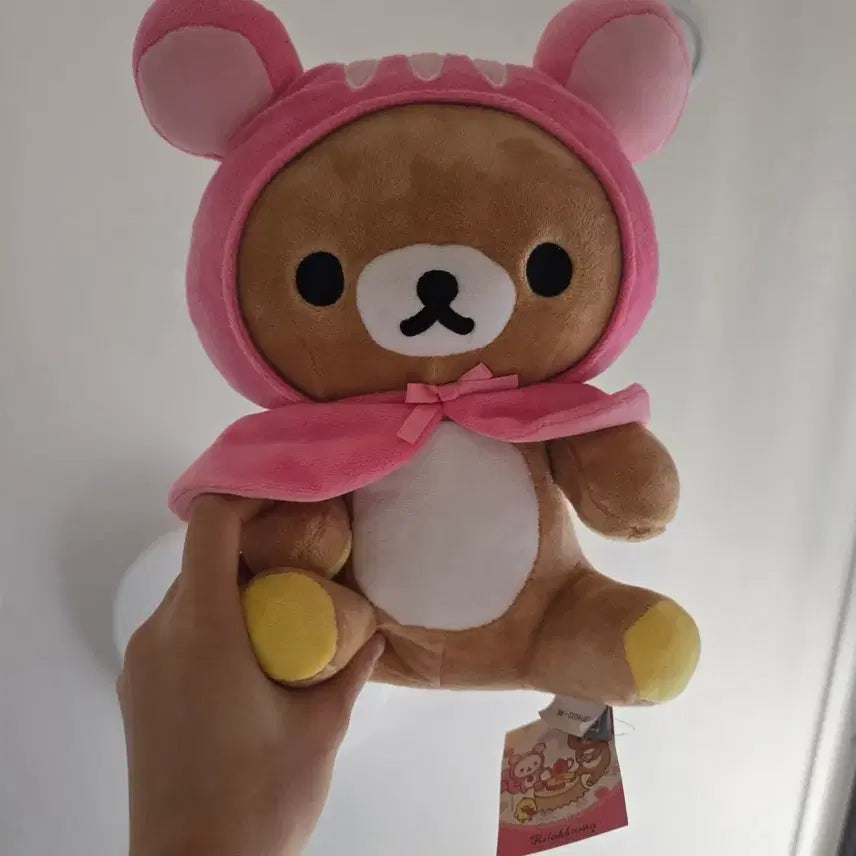 [BUNJANG] Rilakkuma Classic Pink Hooded Squirrel Cape Doll (New) / 새상품 고전 리락쿠마 핑크 후드 다람쥐 망토 인형