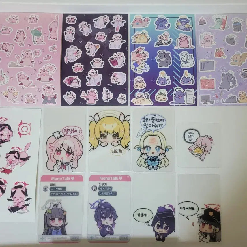 [BUNJANG] Blue Archive Sticker &amp; Photocard Bundle Set / 블루아카이브 스티커&amp;포토카드 일괄
