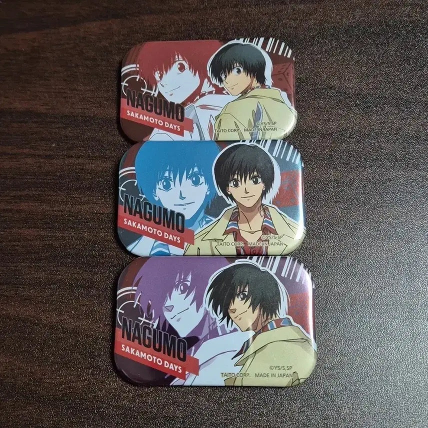 [BUNJANG] SakamoTo Days Nagumo Square Can Badge Set (3 pcs) / 사카모토데이즈 나구모 사각 캔뱃지 3개 세트
