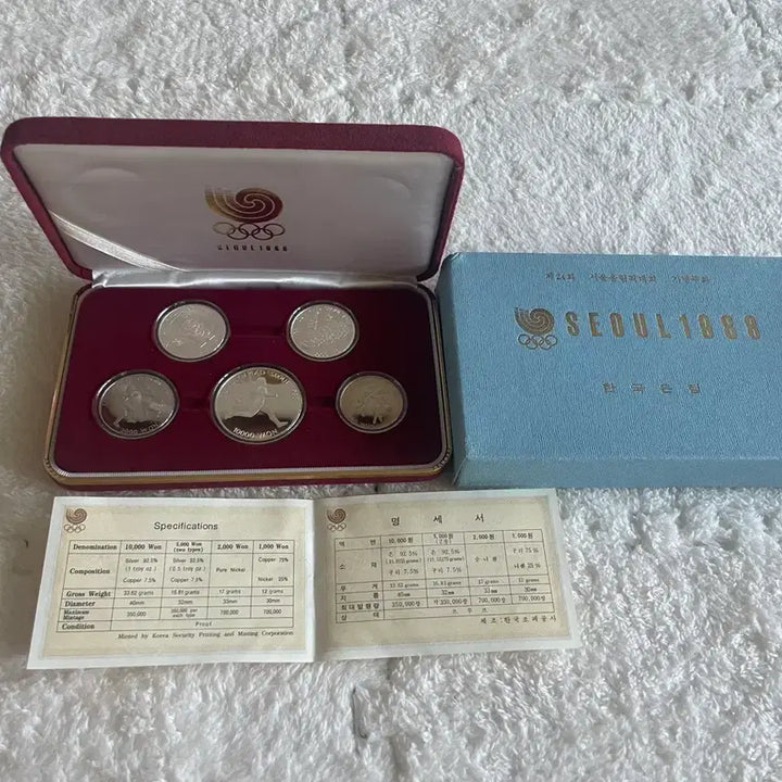 [BUNJANG] 1988 Seoul Olympics 1st Commemorative Coin 5-Coin Set / 서울 1988 올림픽 1차 기념주화 5종세트