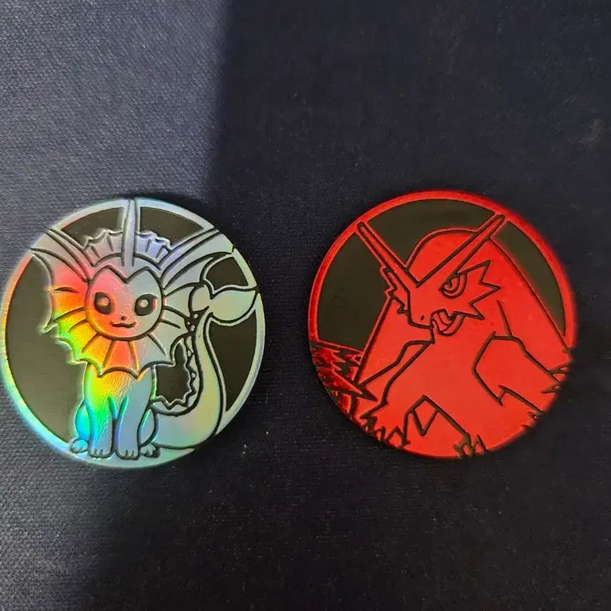 [BUNJANG] Pokemon Card Coin Set (Vaporeon/Blaziken) / 포켓몬카드 동전 2종 (샤미드/번치코)