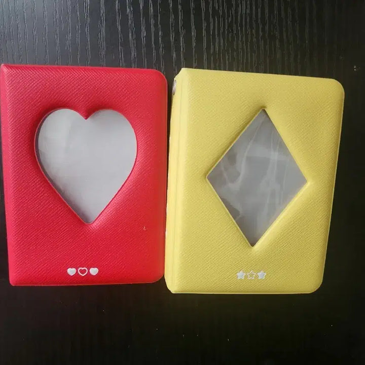 [BUNJANG] Bundle Set Red Heart &amp; Yellow Diamond Photocard Holders / (일괄)포토카드 홀더 빨강/노랑 바인더팝니다