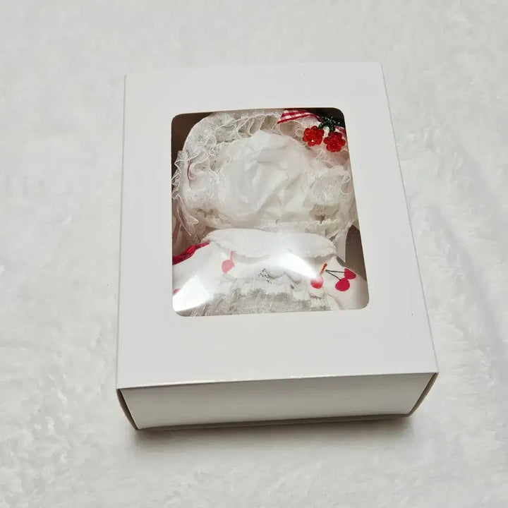 [BUNJANG] 10cm Doll Clothes Cherry Picnic White / (현물) 10cm 솜 인형옷 버터푸딩옷장 체리피크닉 화이트