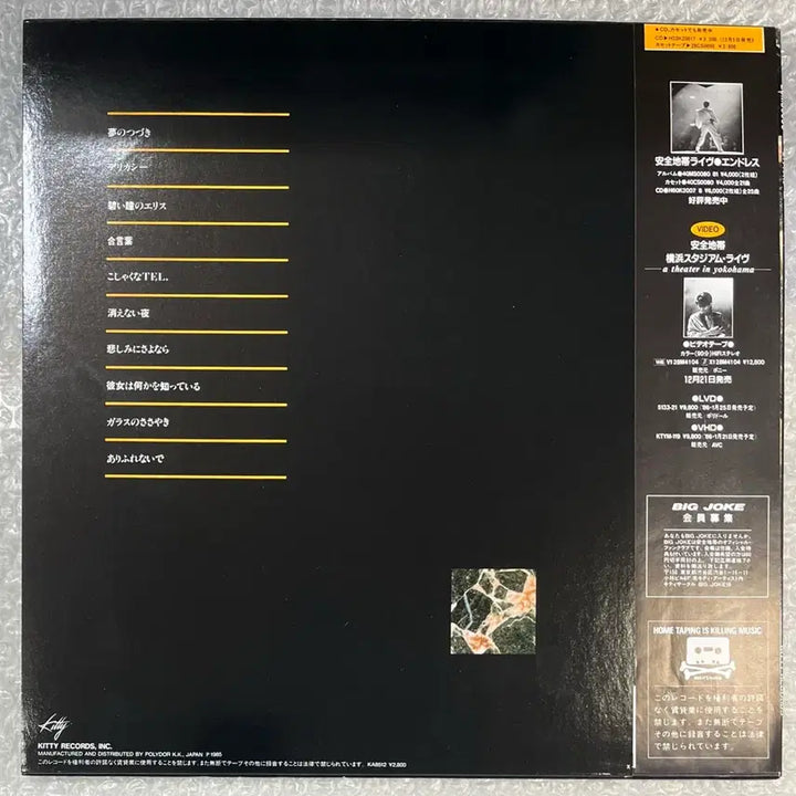[BUNJANG] Anzen Chitai IV 4th Studio Album LP / 안전지대 IV 4집 LP