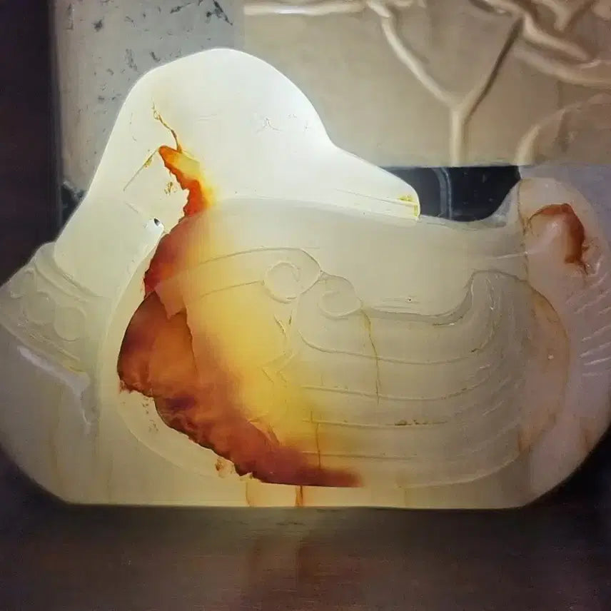 [BUNJANG] Rare Hetian Jade Duck Sculpture / 귀한 허티엔 오리 옥 조각품 회백옥과 백옥 같이 있습니다