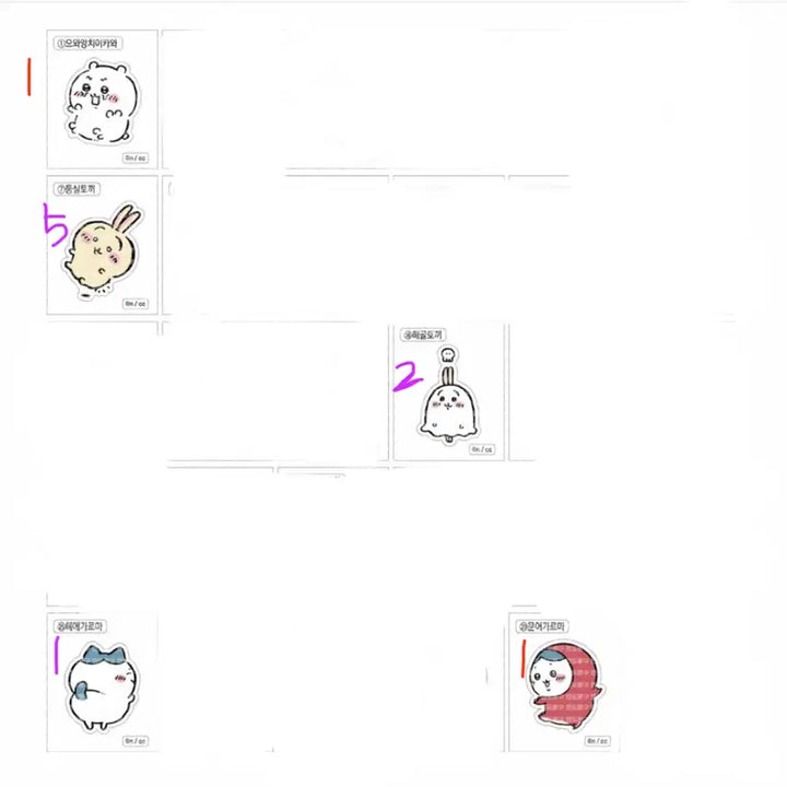 [BUNJANG] Chiikawa Retro Sticker Set / 치이카와 레트로 띠부씰