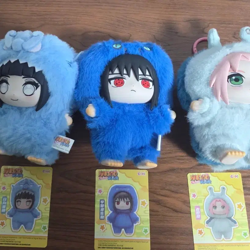 [BUNJANG] Naruto Rabubu 3종 Set (Hinata, Sasuke, Sakura) Plush Dolls / 나루토 라부부 3종 (히나타, 사스케, 사쿠라)