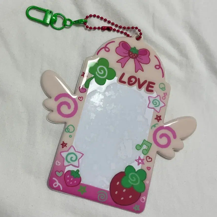 [BUNJANG] Pink Angel Strawberry Love Photocard Holder / 핑크 천사 딸기 사랑 포카홀더