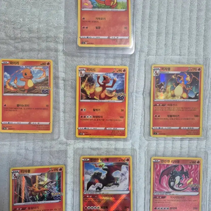 [BUNJANG] Pokemon Card Charizard &amp; Charmander Rare Card Set / 포켓몬 카드 리자몽 파이리 레어 카드 세트