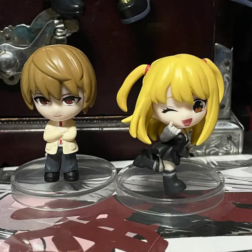 [BUNJANG] Death Note Light Yagami &amp; Misa Amane Mini Chibi Figures Set / 데스노트 라이토 미사 미니 피규어 치비 고전미소녀 방꾸 월미사 가챠