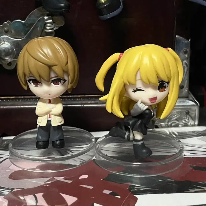 [BUNJANG] Death Note Light Yagami &amp; Misa Amane Mini Chibi Figures Set / 데스노트 라이토 미사 미니 피규어 치비 고전미소녀 방꾸 월미사 가챠