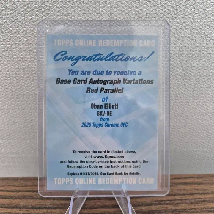 [BUNJANG] UFC Oban Elliott 5 Limited Tops Chrome Rookie Red Auto / UFC 오반 엘리엇 5한정 탑스 크롬 루키 레드 오토