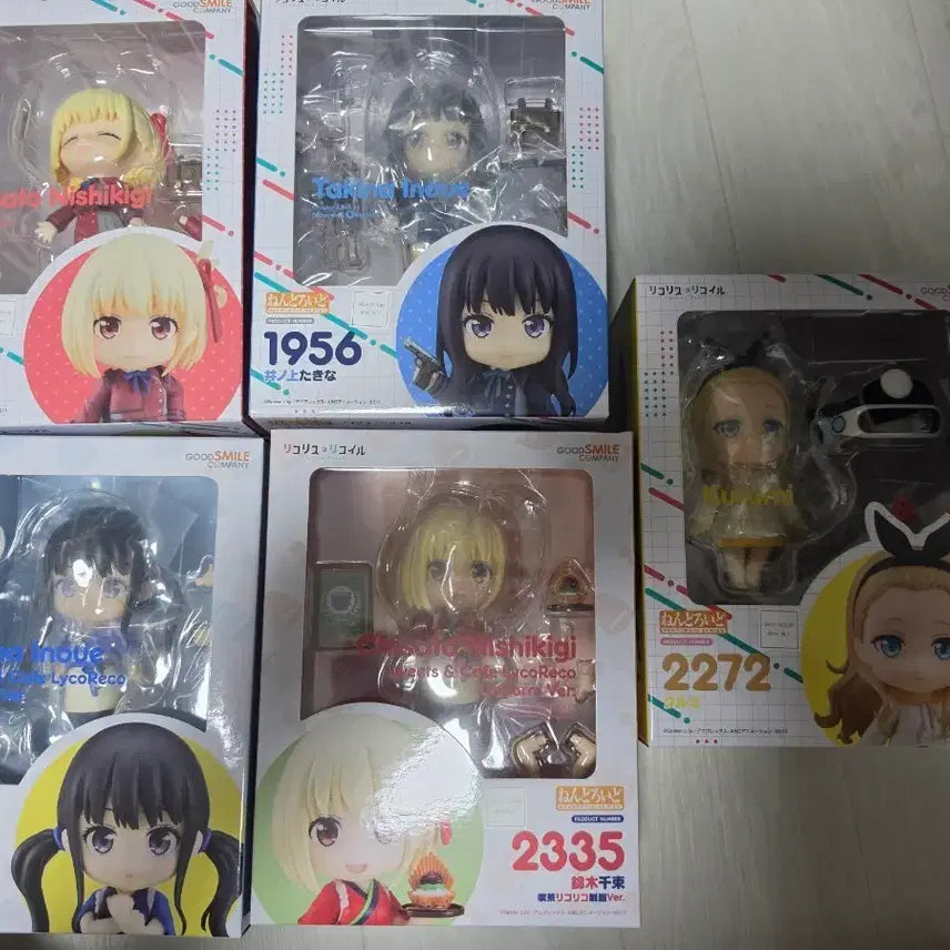 [BUNJANG] Lycoris Recoil Nendoroid 5-Figure Bundle Set / 넨도로이드 리코리스 리코일 5종 일괄