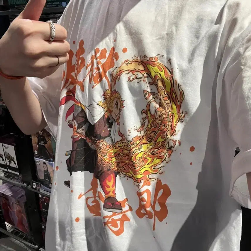 [BUNJANG] SMG Demon Slayer Kyojuro Rengoku T-Shirt XL / SMG 귀멸의 칼날 렌고쿠 티셔츠 XL