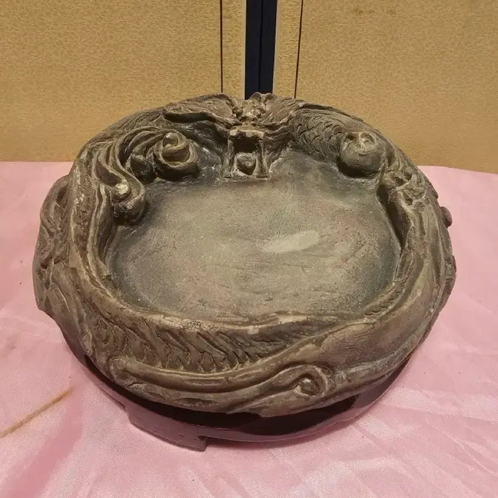 [BUNJANG] Dragon Motif Earthenware Inkstone / 용문양의 토기벼루.