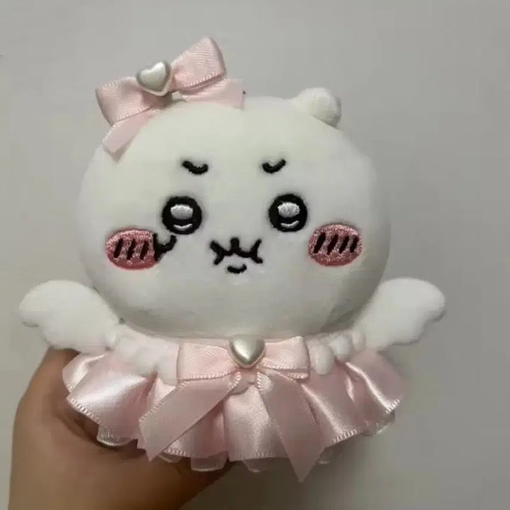 [BUNJANG] 10cm Doll Clothes Angel Wing Ribbon Heart Set Pink Blue Yellow / 10cm 인형 옷, 천사 날개 엔젤 리본 하트 인형 옷 세트, 핑크 블루 하늘 노랑 인형옷