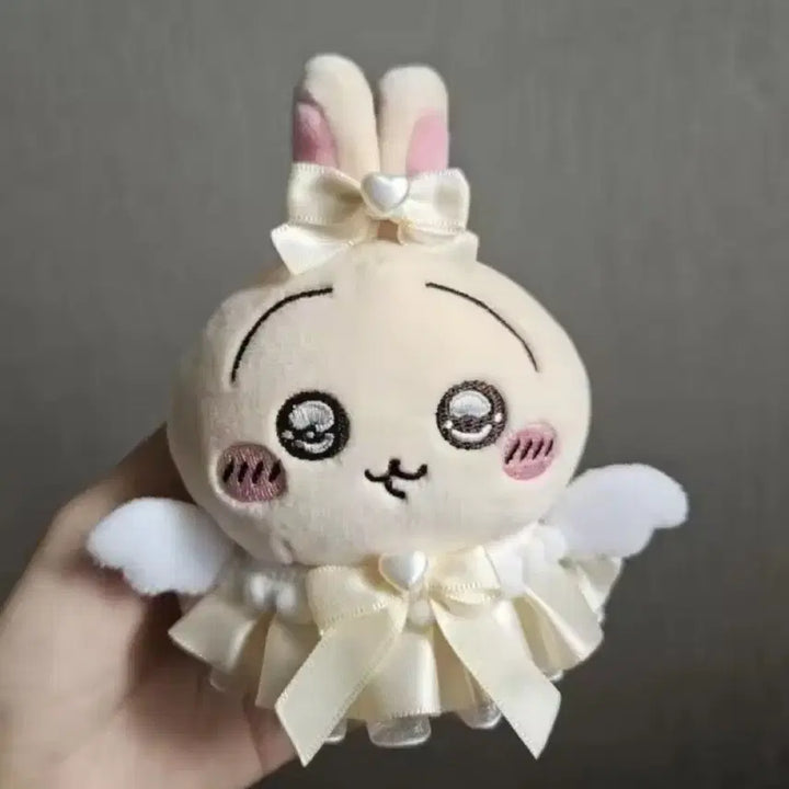 [BUNJANG] 10cm Doll Clothes Angel Wing Ribbon Heart Set Pink Blue Yellow / 10cm 인형 옷, 천사 날개 엔젤 리본 하트 인형 옷 세트, 핑크 블루 하늘 노랑 인형옷